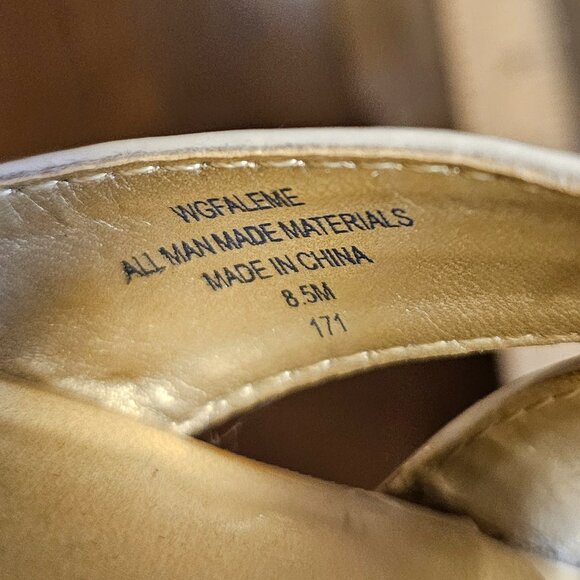 GUESS Tan Patent Leather Platform Cork Sandals - Picture 10 of 12